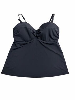 Sunsets Black Tankini Top Underwire & Padding Detachable Straps Size 36DD